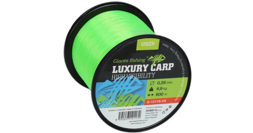Ihned K Objednání Giants Fishing Vlasec Luxury Carp High Visibility Green - Průměr 0,35 mm / Nosnost 10,5 kg / Návin 600 m
