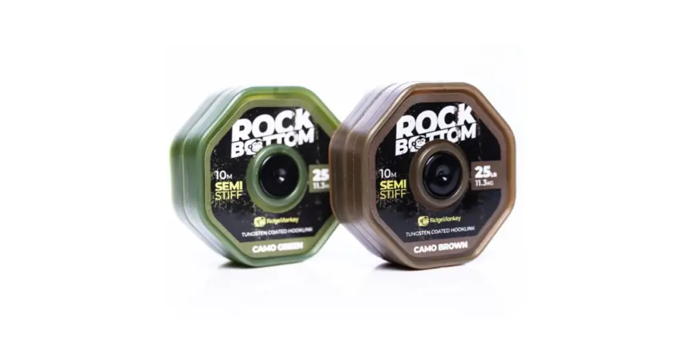 RidgeMonkey Návazcová Šňůrka Rock Bottom Tungstenem Potažená Soft Coated 10 m25 lb - Nos-Nosnost 11,3 kg / Barva Hnědá Akční Nabídka