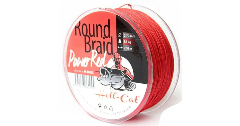 Hell-Cat Splétaná Šňůra Round Braid Power Red 1000 m-Průměr 0,60 mm / Nosnost 75 kg Bezpečná Platba
