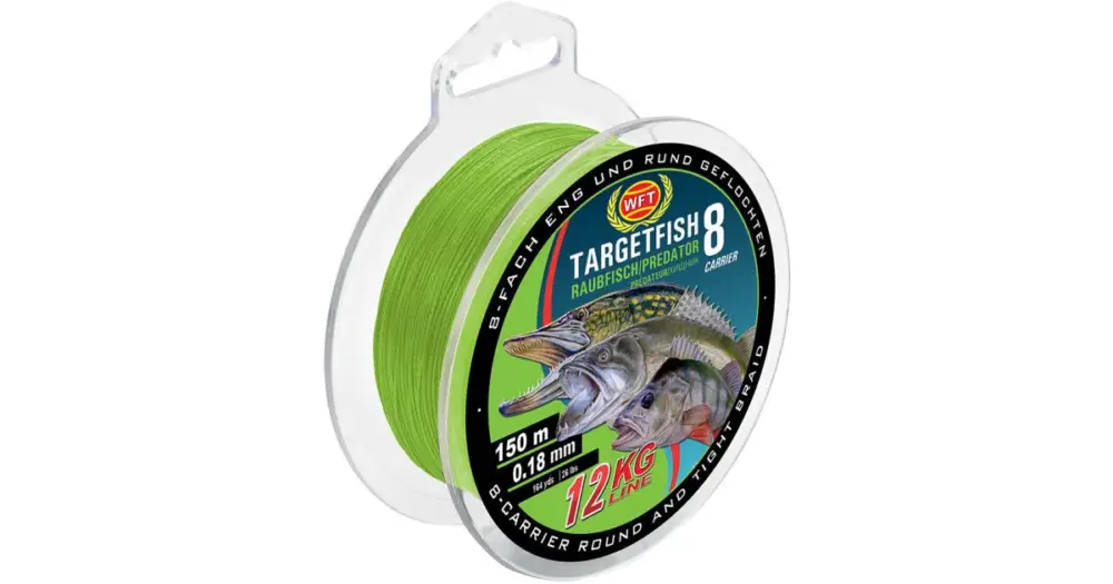 WFT Splétaná Šňůra Targetfish 8 Chartreuse 150 m Zelená - 0,20 mm - 18 kg Zlevněný