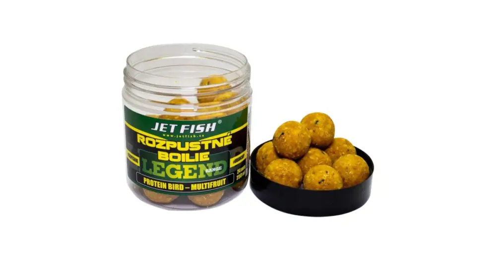 Cenová Bomba Jet Fish Rozpustné Boilie Legend Range Protein Bird Multifruit 250 ml - 24 mm