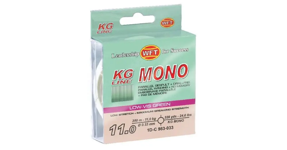 Autentický WFT Vlasec KG Mono Green 300 m - 0,18 mm 3,7 kg