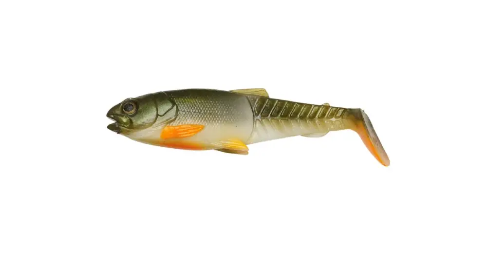 Savage Gear Gumová Nástraha Craft Cannibal Paddletail Olive Pearl Hot Orange Výhodná Nabídka