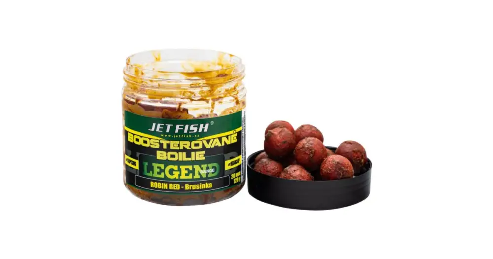Jet Fish Boosterované Boilie Legend Range Robin Red Brusinka 250 ml - 24 mm Časově Omezené