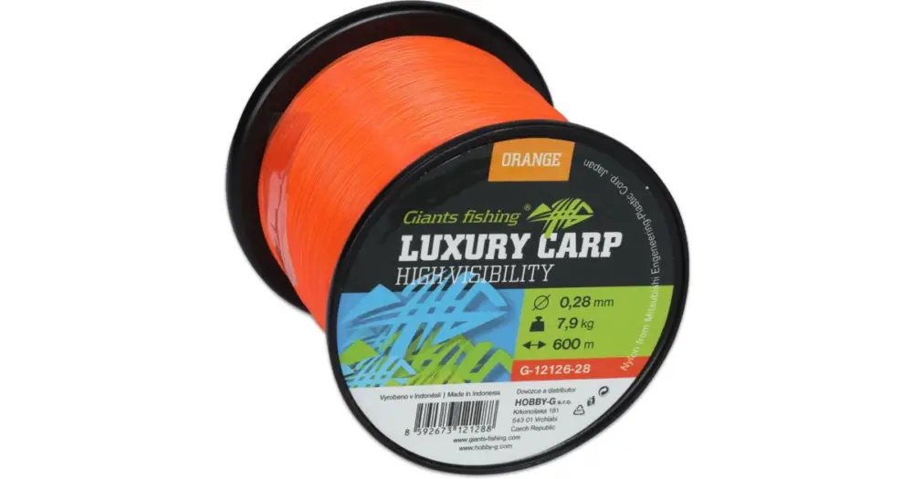Zlevněný Giants Fishing Vlasec Luxury Carp High Visibility Orange - Průměr 0,30 mm / Nosnost 9,3 kg / Návin 1400 m