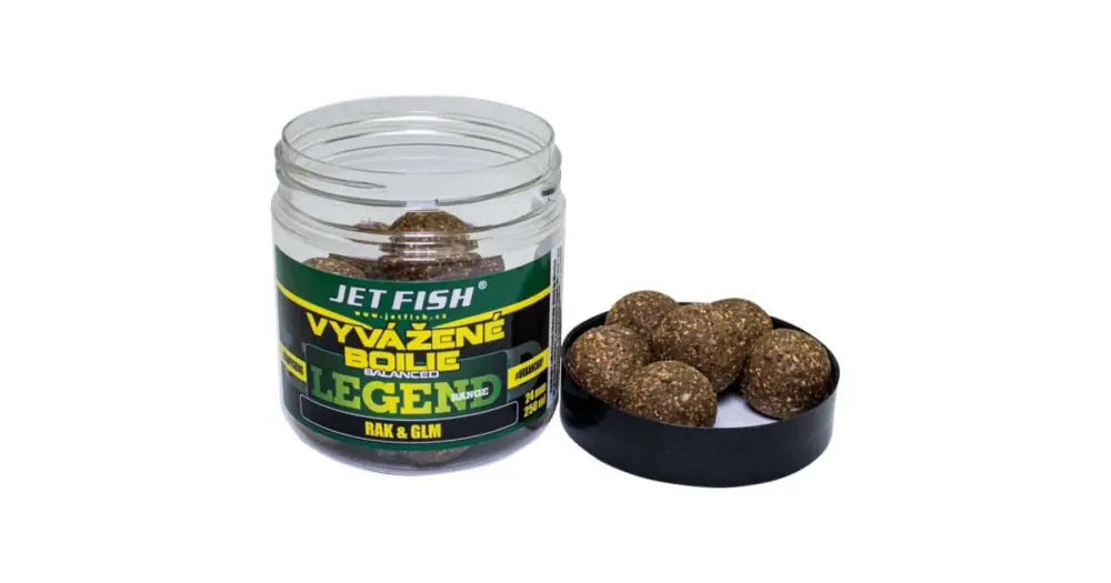 Jet Fish Vyvážené Boilie Legend Range Rak GLM 250 ml - 20 mm Nová Kolekce