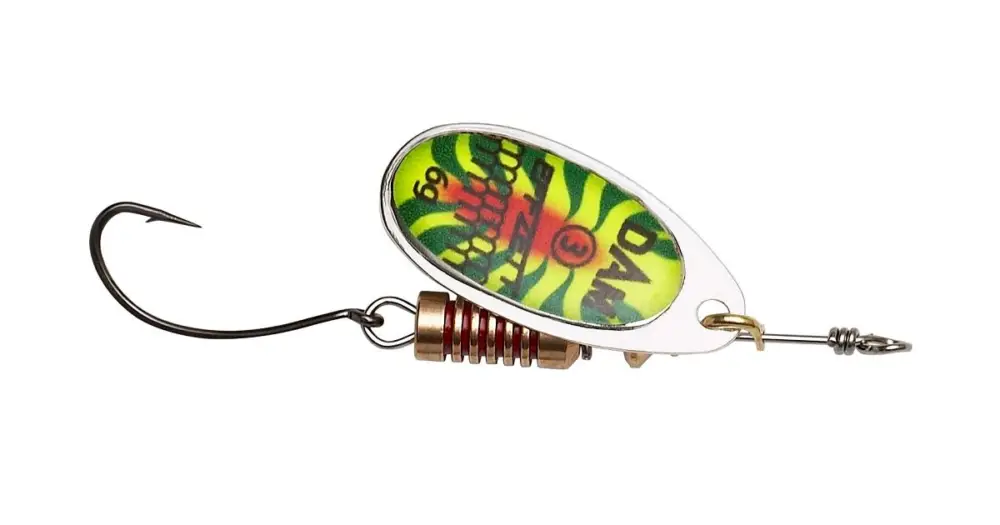 Poslední Šance Dam Třpytka Effzett Spinner With Single Hooks Sinking Firetiger UV - Velikost 2 Hmotnost 4 g