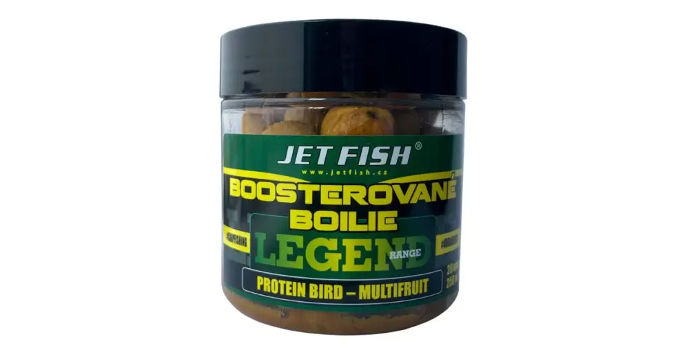 Pouze Dnes Jet Fish Boosterované Boilie Legend Range Protein Bird Multifruit 250 ml