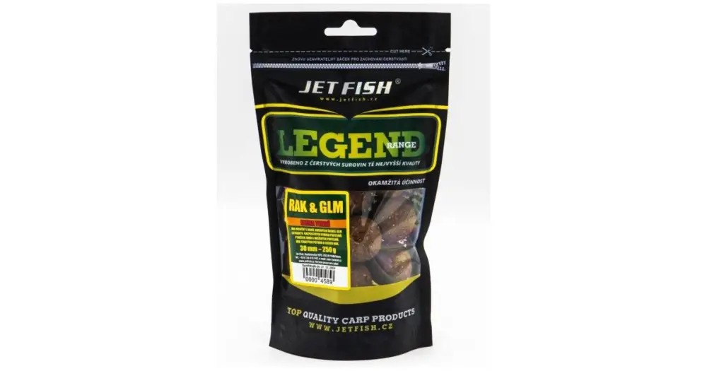 Jet Fish Extra Tvrdé Boilie Legend Range Rak GLM 250 g Levný