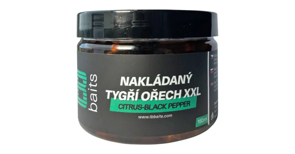 TB Baits Nakládaný Tygří Ořech XXL 150 ml - Citrus - Black pepper Cenově Výhodný