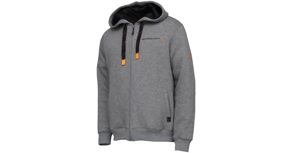 Sleva Savage Gear Mikina Classic Zip Hoodie Grey Melange