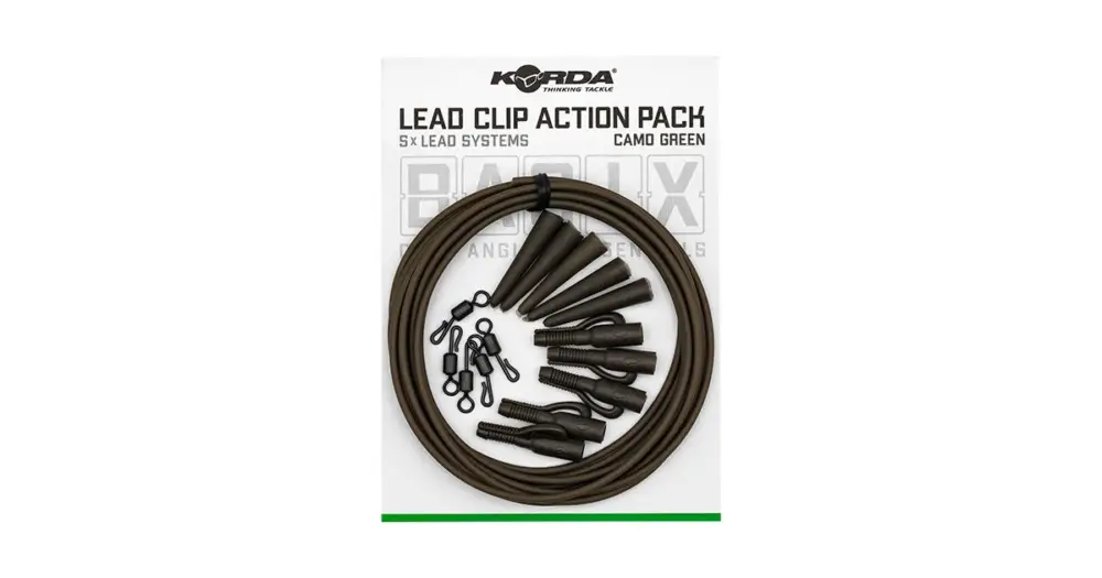 Bezpečná Platba Korda Montáž Basix Lead Clip Action Pack Camo Green 5 ks