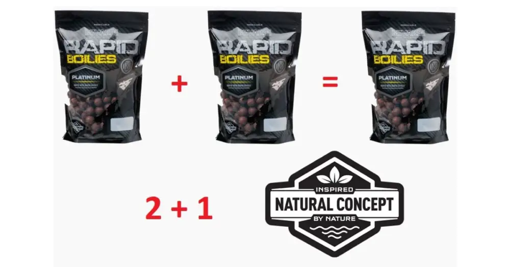 Cenově Výhodný Mivardi Rapid Boilies Platinum Sea 2+1 zdarma - 3x 950 g 20 mm