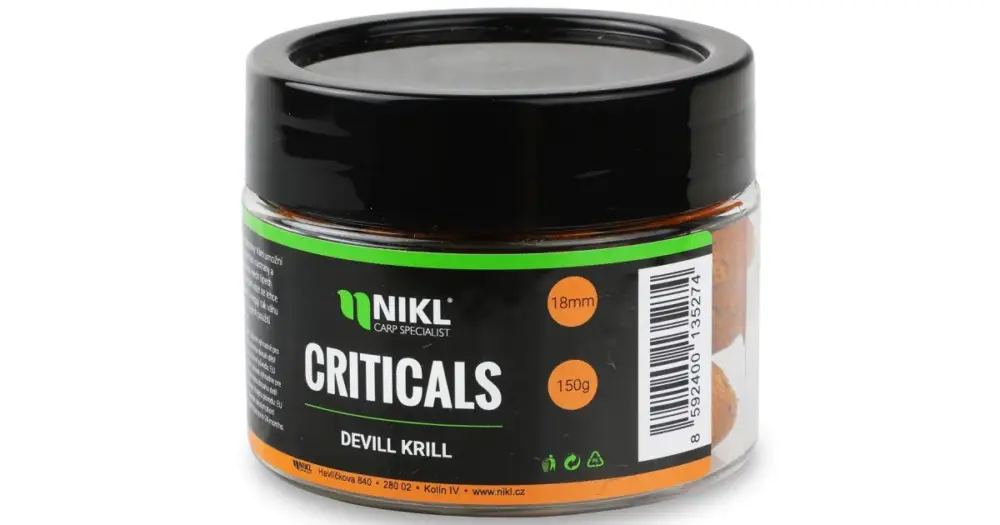Horká Nabídka Nikl Boilie Criticals Devill Krill 150 g