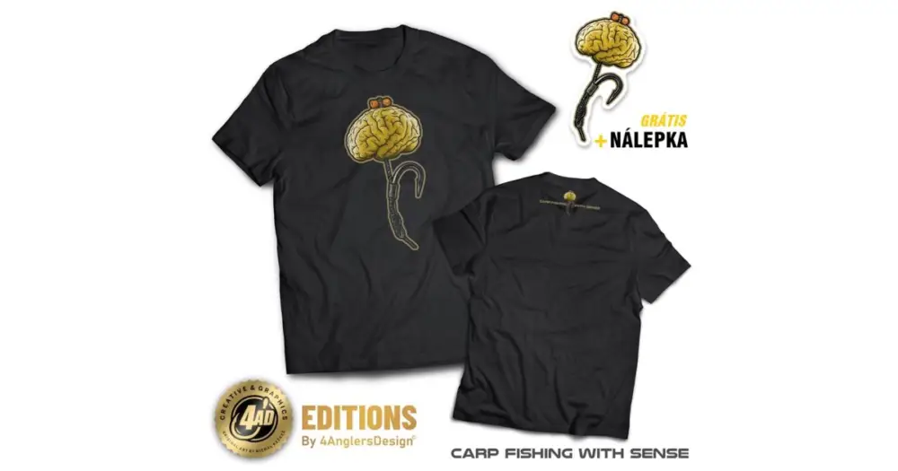 Výprodej 4ANGLERSDESIGN Tričko Carp Fishing With Sense - M