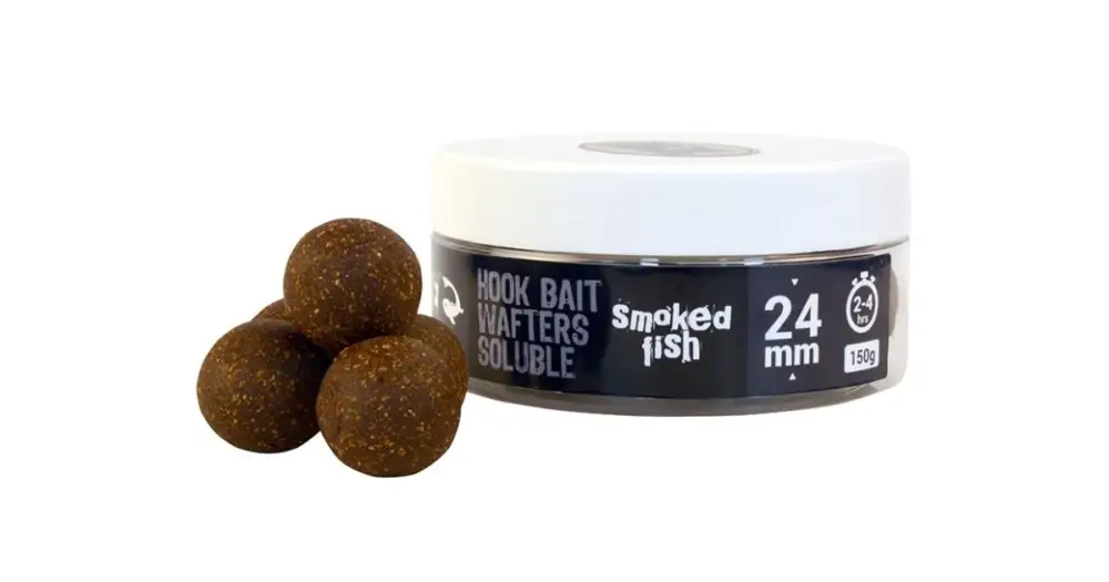 Tovární Cena The One Vyvážené Boile Hook Bait Wafters Soluble Black Uzená Ryba - 24 mm