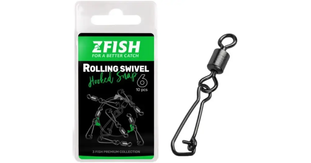 Zfish Obratlík S Karabinkou Rolling Swivel a Hooked Snap 10 ks - Velikost 10 Nosnost 21 kg Must-Have