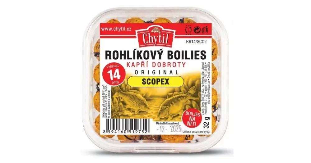 Chytil Rohlíkové Boilies 14 mm 32 g - Scopex Bezpečná Platba