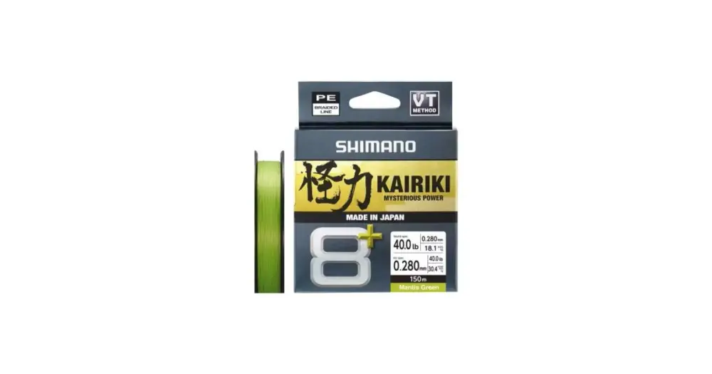 Sleva Shimano Splétaná Šňůra Line Kairiki 8+ Mantis Green 150 m - 0,19 mm 13,4 kg