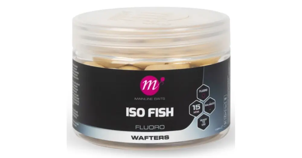 Super Cena Mainline Vyvážené Boilie Fluoro Wafters ISO Fish 150 ml 15 mm - White
