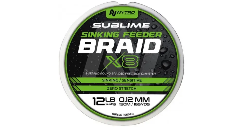 Nytro Šňůra Sublime X8 Sinking Feeder Braid 150 m Aktuální