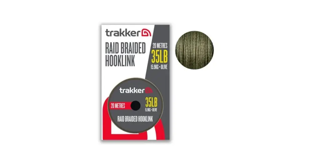 Vrácení Zdarma Trakker Návazcová Šňůrka Raid Braided Hooklink 20 m - 0,40 mm 35 lb 15,9 kg