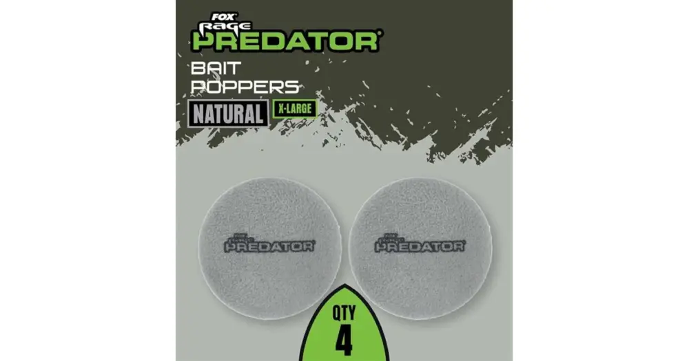 Finální Výprodej Fox Rage Predator Plovoucí Pěna Bait Poppers 4 ks - Natural X-Large