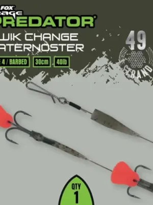 Zlevněný Fox Rage Predator Návazec Kwik Change Paternoster Trace 30 cm - Velikost 4