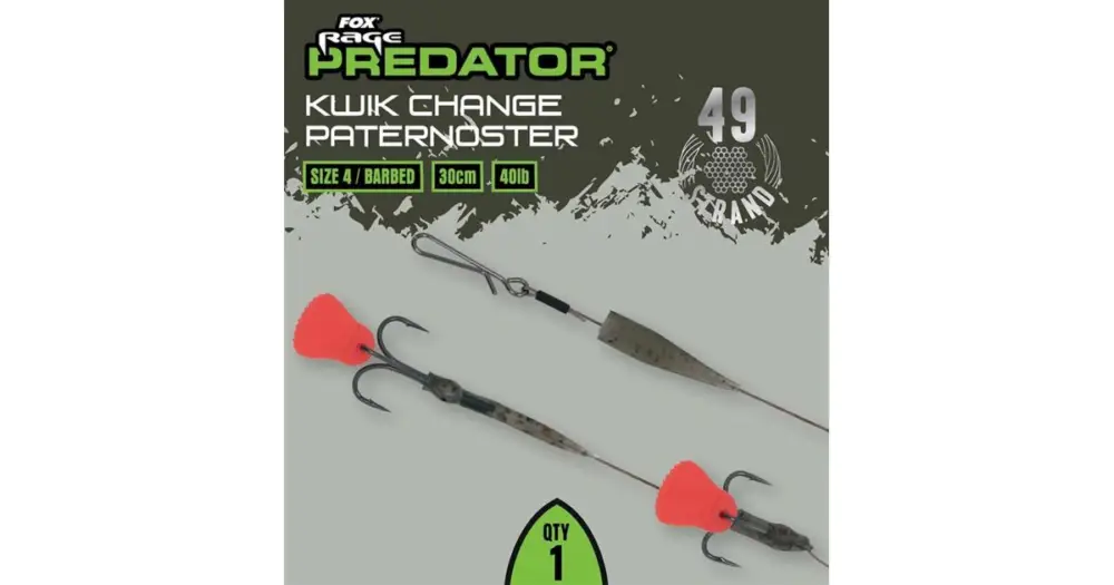 Bezpečná Platba Fox Rage Predator Návazec Kwik Change Paternoster Trace 30 cm