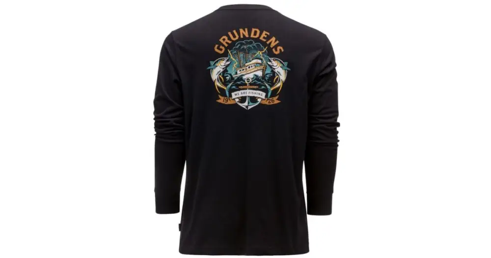 Grundéns Tričko Tuna Tattoo LS T-Shirt Black Nová Kolekce