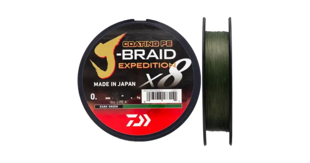 Daiwa Splétaná Šnůra J-Braid Expedition X8E Dark Green 300 m - 0,16 mm 9,8 kg Cenová Bomba