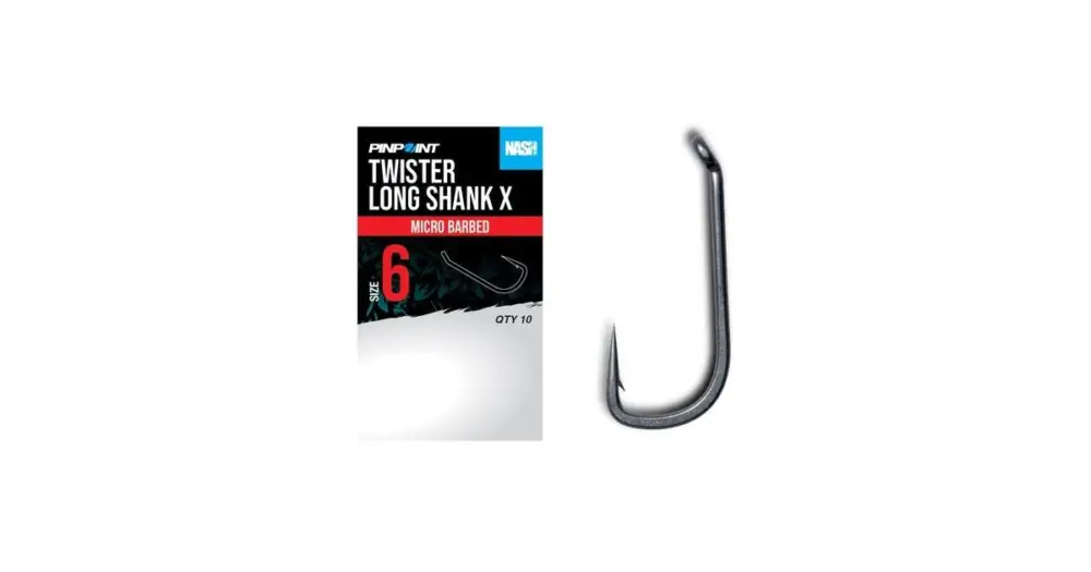 Omezená Nabídka Nash Háčky Twister Long Shank X Micro Barbed 10 ks - Velikost 4