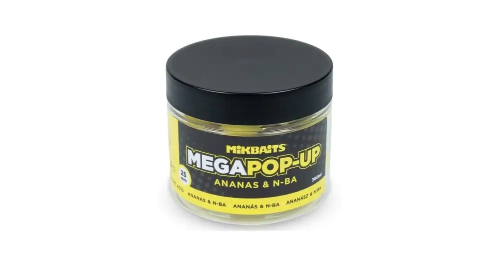Akční Cena Mikbaits Mega Plovoucí Fluo Boilie Ananas N-BA 300 ml 25 mm