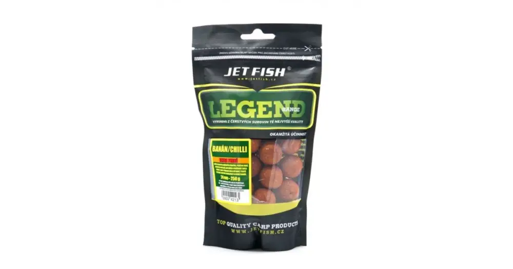 Kup Teď Jet Fish Extra Tvrdé Boilie Legend Range Chilli Banán 250 g - 24 mm