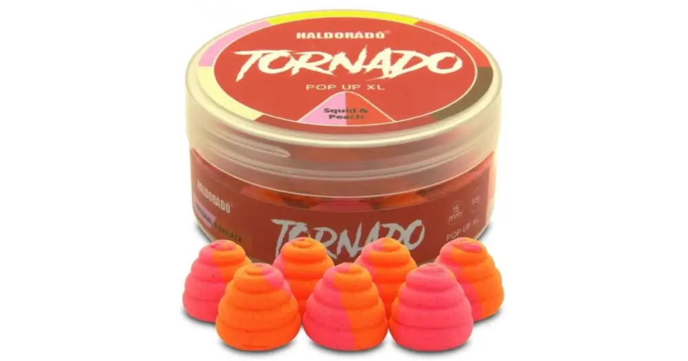 Haldorádó Plovoucí Boilie Pop-Up Tornado XL 30 g 15 mm - Kalamáry Broskev Top Prodej