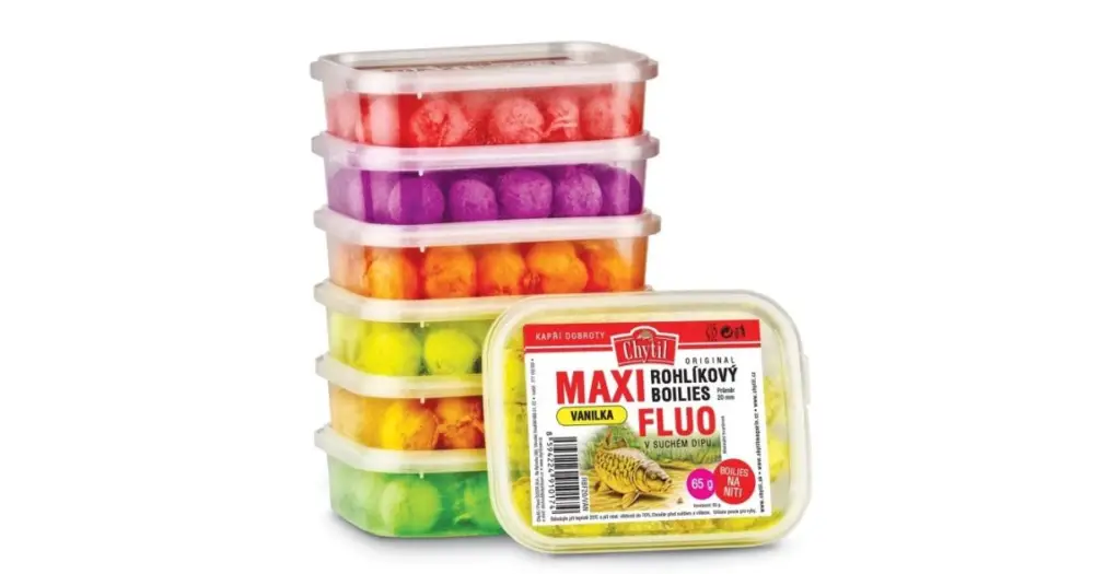 Aktuální Chytil Rohlíkové Boilies Maxi Fluo 20 mm 65 g - Scopex