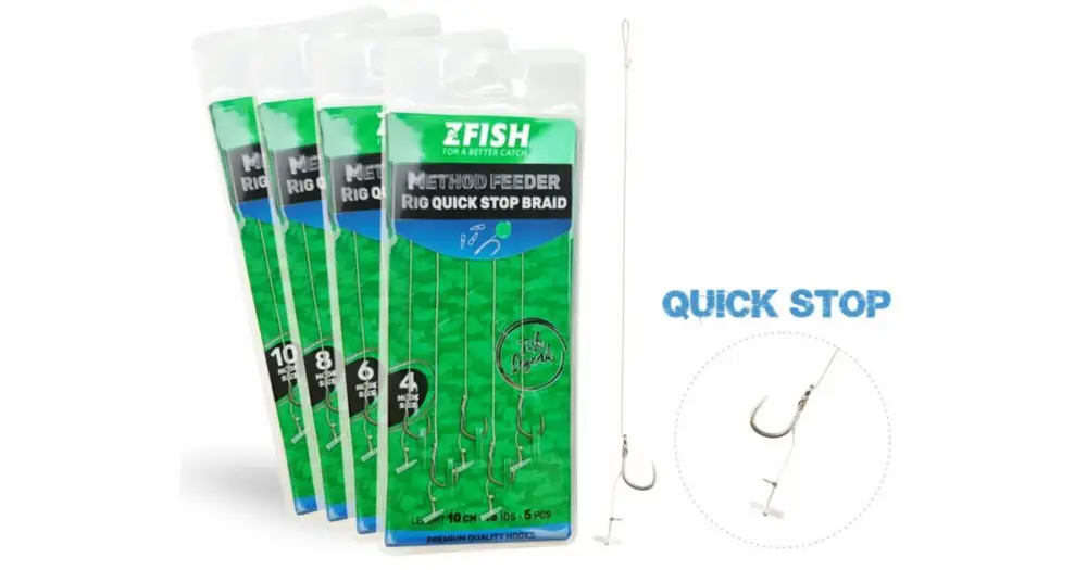 Akční Cena Zfish Návazec Method Feeder Rig Quick Stop Braid 10 cm 5 ks - Velikost Háčku 4