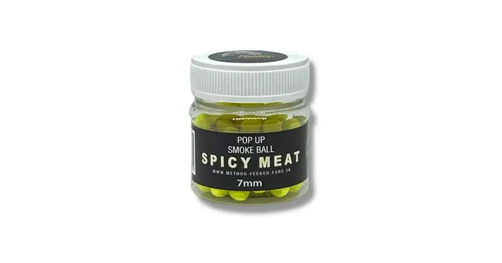 Super Cena Method Feeder Fans Plovoucí Boilies Pop Up Smoke Ball 7 mm 50 ml - Kořeněné Maso