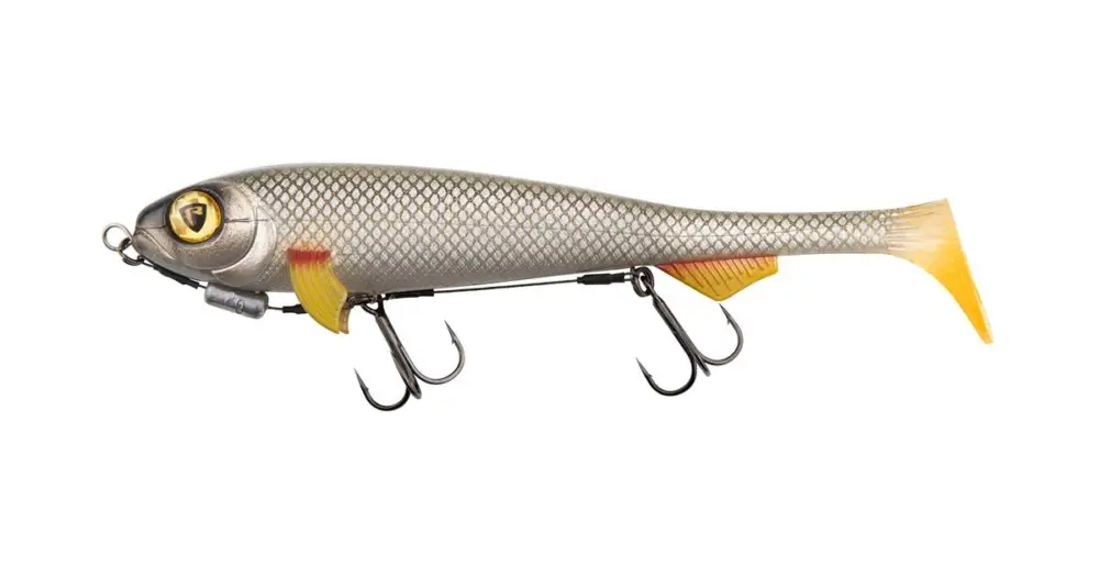 Horká Nabídka Fox Rage Gumová Nástraha Super Slick Shad Loaded UV Silver Ghost - 23 cm