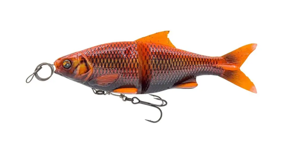 Nová Kolekce Savage Gear Gumová Nástraha 3D Line Thru Glide Roach Slow Sinking Black Orange Koi - 17 cm 78 g