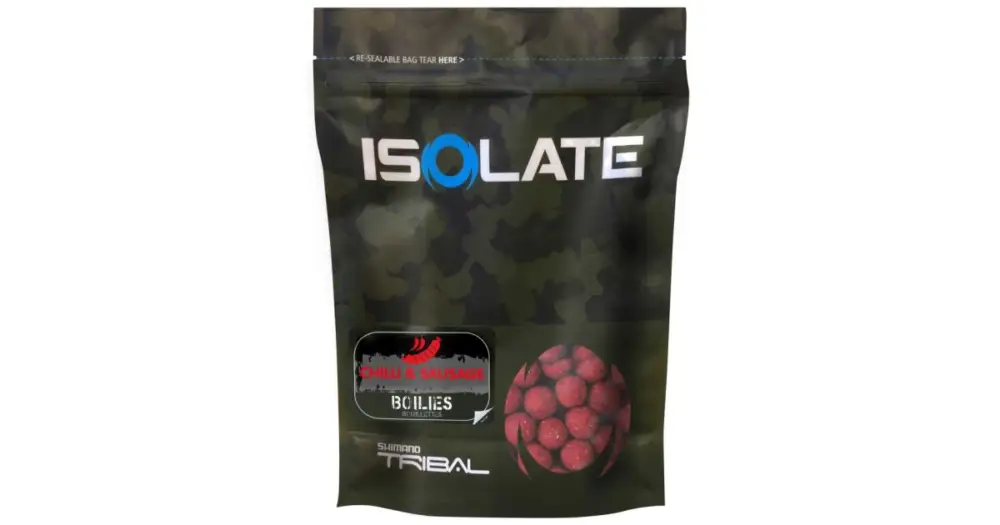 Levný Shimano Boilies Isolate Chilli Sausage - 1 kg 24 mm
