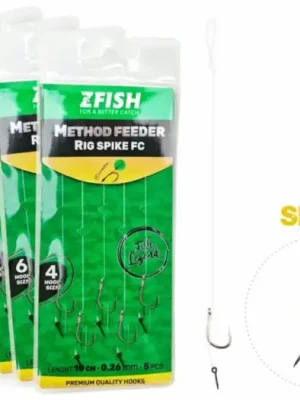 Zfish Návazec Method Feeder Rig Spike FC 10 cm 5 ks - Velikost Háčku 12 Jen Po Omezenou Doba
