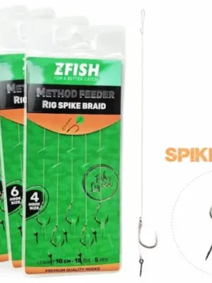 Akční Cena Zfish Návazec Method Feeder Rig Spike Braid 10 cm 5 ks - Velikost Háčku 12