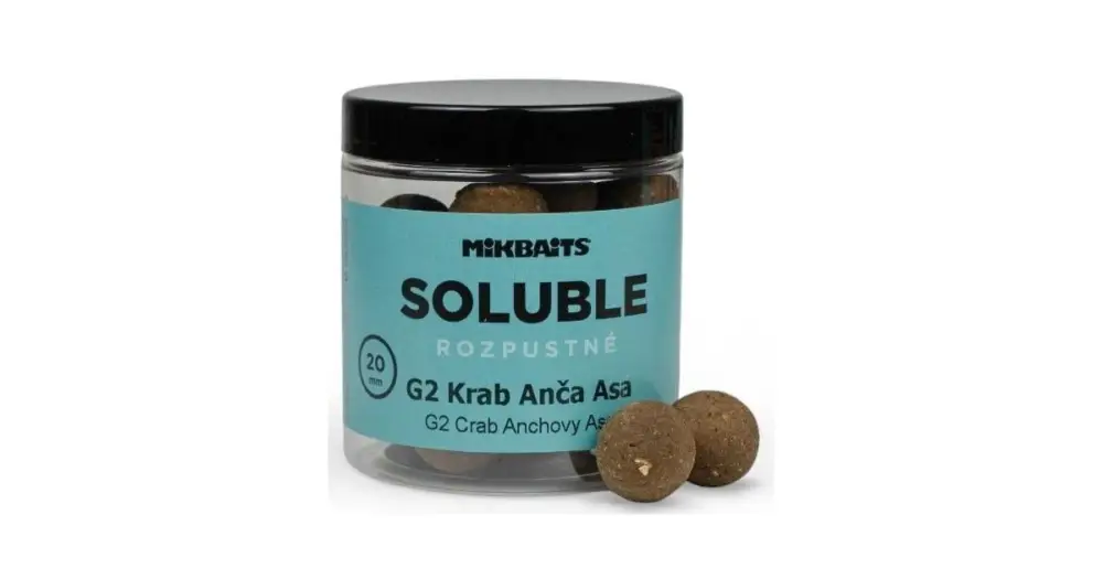 Levný Mikbaits Rozpustné Boilie Soluble G2 Krab Ančovička Asa 250 ml - 24 mm