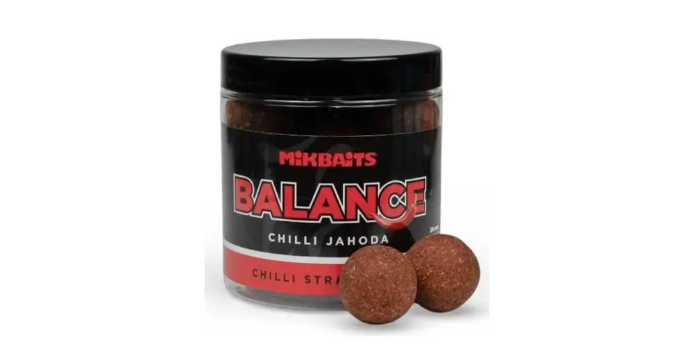 Novinka Mikbaits Vyvážené Boilie Balance Chilli Chips Chilli Jahoda 250 ml - 20 mm