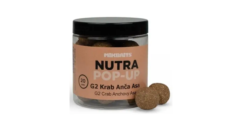 Mikbaits Nutra Pop-Up 20 mm 250 ml - G2 Krab Ančovička Asa Pouze Dnes