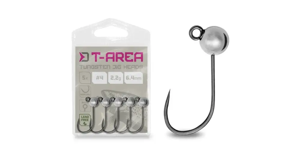 Delphin Jigová Hlavička T-AREA BL Wolframový Jig Stříbrný 5 ks - #6 / 0,6 g / 4 mm Výhodná Nabídka