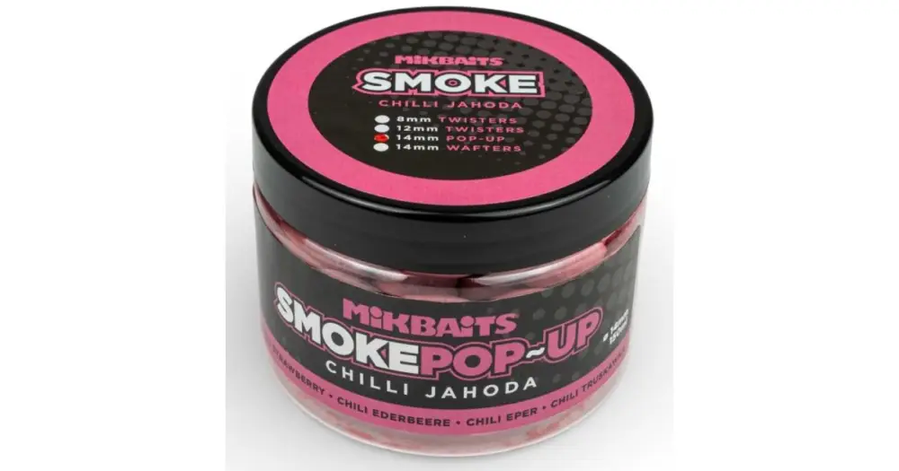 Horká Nabídka Mikbaits Plovoucí Boilie Smoke Pop-Up 14 mm 150 ml - Chilli Jahoda