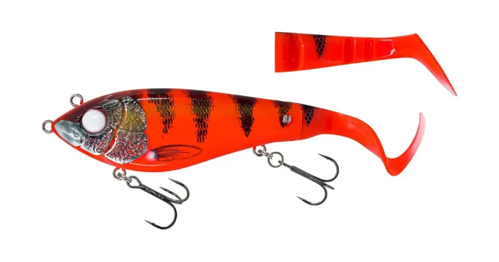 Nová Kolekce Savage Gear Nástraha Deviator Tail Slow Sinking Red Tiger - 16,5 cm 48 g