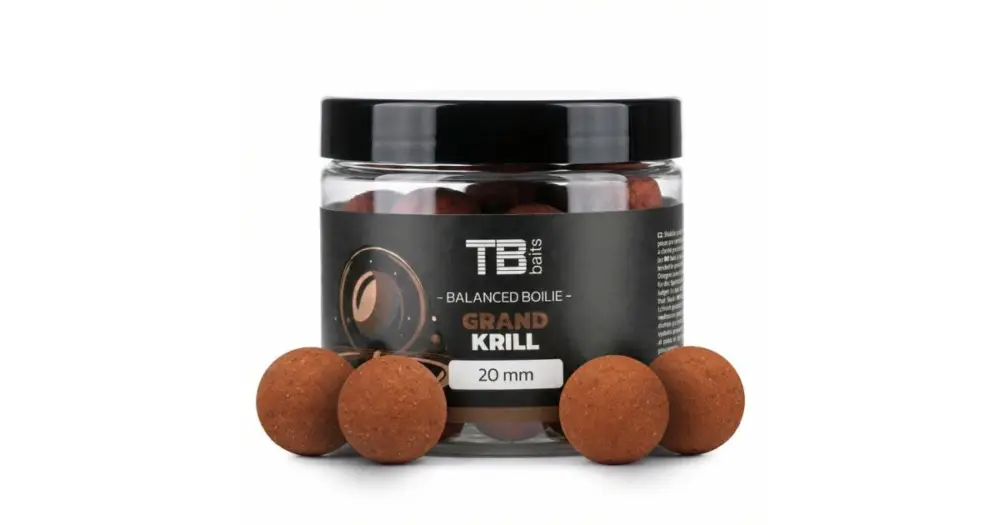 Nová Kolekce TB Baits Vyvážené Boilie Balanced + Atraktor Grand Krill 100 g